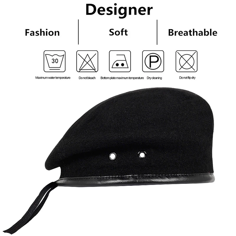 Unisex Solid Color Beret Men Women Painters Hats Autumn Winter Warm Berets Flat Caps