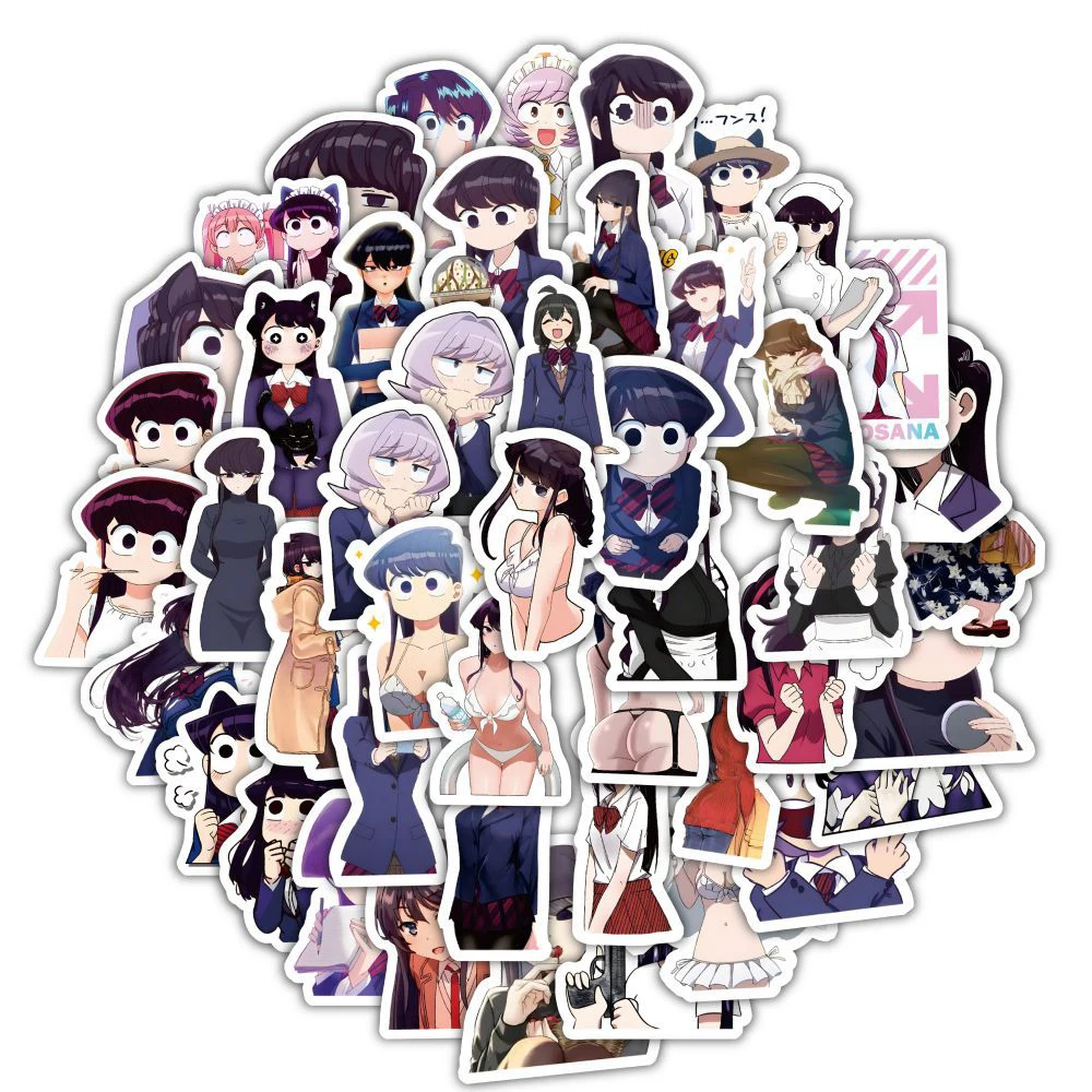 10/30/60/120pcs Komi Can't Communicate Anime Stickers Komi Shoukok Tadano Sticker Scrapbooking Luggage Suitcase Kawaii Yamai Dec