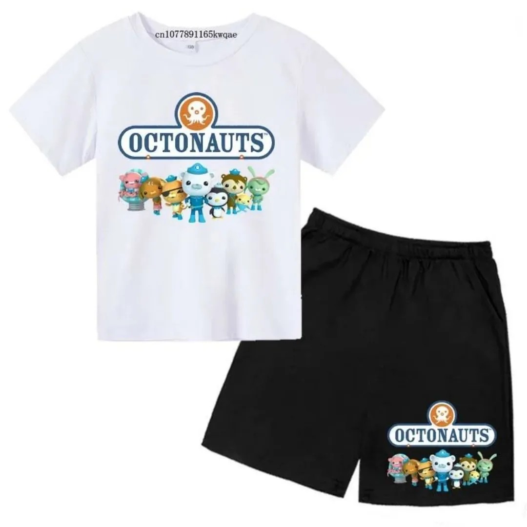تي شيرت صيفي لطيف مطبوع عليه رسوم كارتونية للأطفال يسمح بمرور الهواء + شورت طقم مكون من قطعتين للأولاد والبنات من سن 213 سنوات، ملابس أطفال