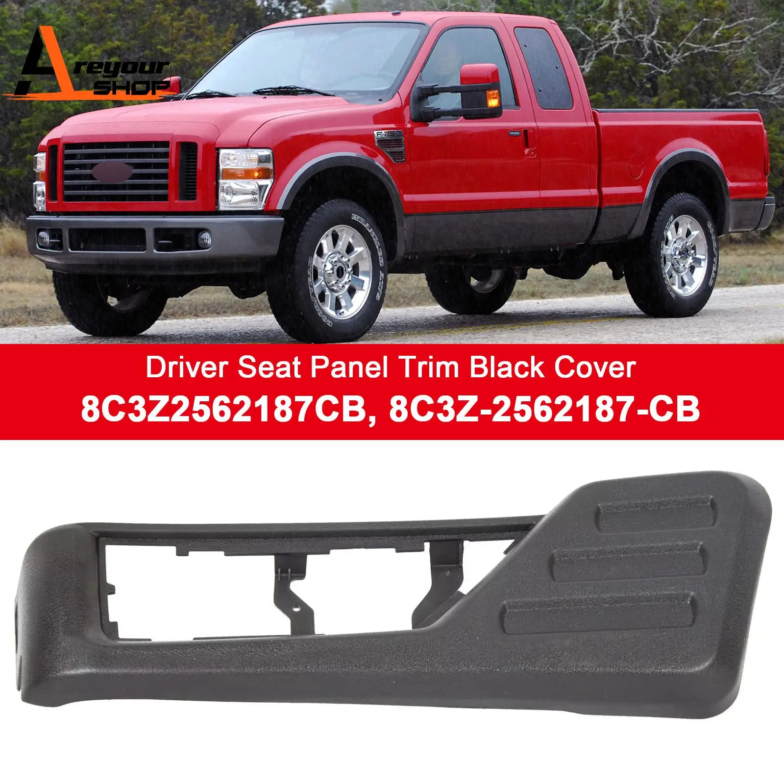 

Накладка на панель сиденья водителя, черная крышка для Ford F250 F350 F450 Super Duty 2008 2009 2010