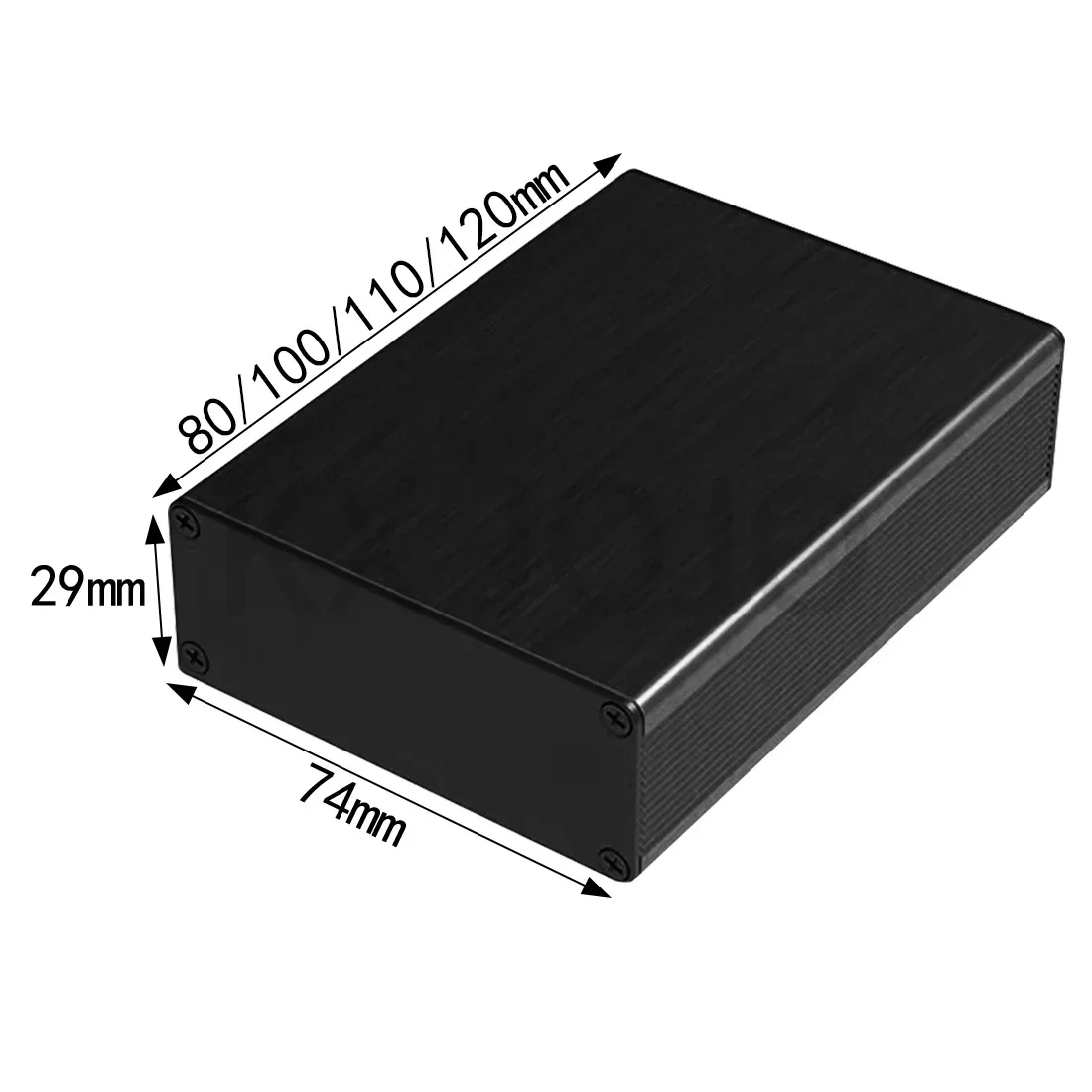 

Aluminum Enclosure 74*29*80/100/110/120mm Integrated Waterproof Black Circuit Board Alloy Power Supply DIY