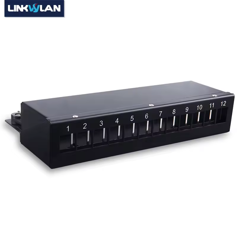Panneau de Raccordement Africblanc à 8 Ports et 12 Ports, Boîtier Blindé pour Prises Jack RJ45 Keystone, Support Mural de Bureau