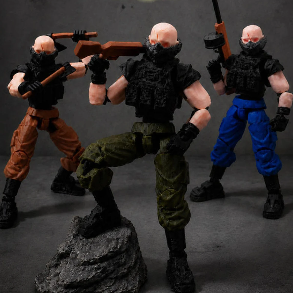 Scar-Faced Mercenary Action Figure 3D Printed Luck 13 Dummy DIY Assembly Model Joints Movable Special Forces Figure Ornament Toy