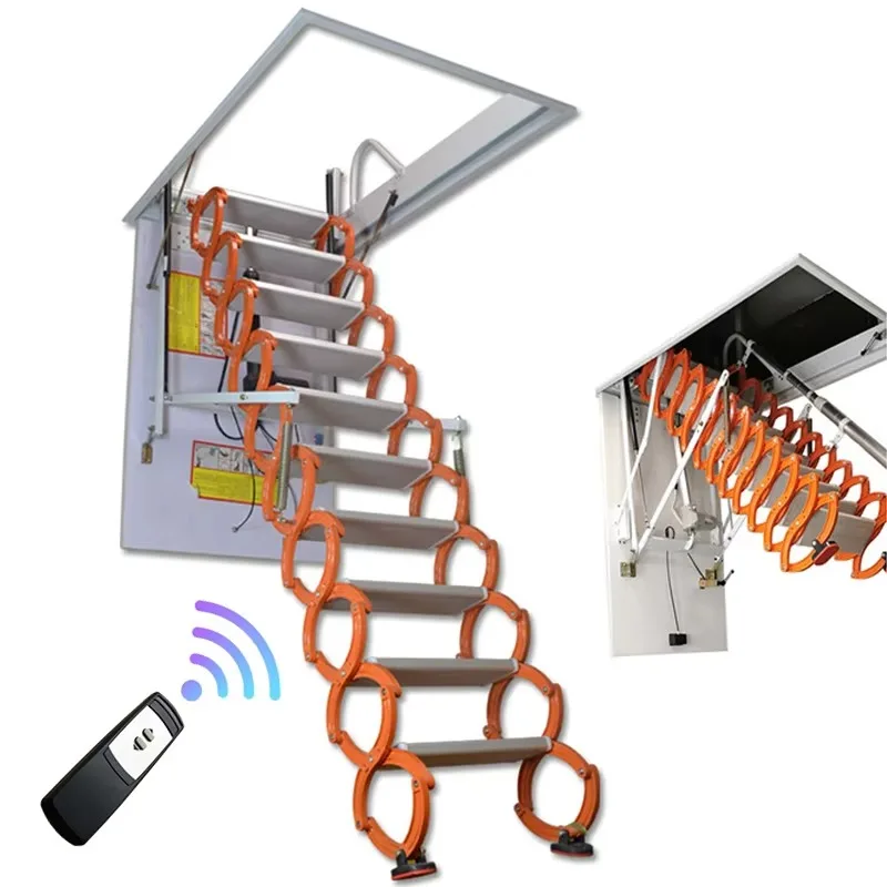 Electric modern aluminum alloy retractable folding loft ladder with CE certification