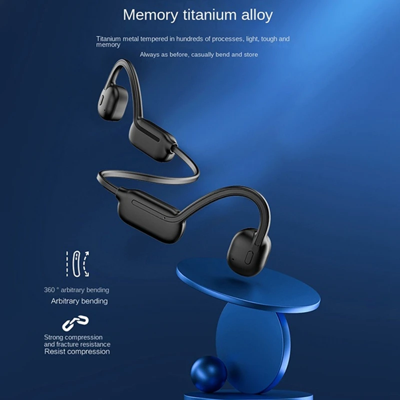 Bone Conduction Headphones Swimming IPX8 Waterproof 32GB Sport Headset Wireless Bluetooth 5.2 Earphones Durable Easy To Use