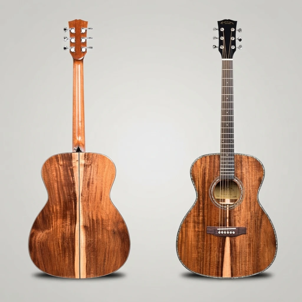 OM‑Style Round Body Acoustic Guitar,Solid Spruce Top,Rosewood Fretboard,Gloss Exotic Wood Grain For Intermediate Folk Musicians