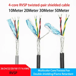 RVSP 4Core Twisted Pair Shielded Cable 26 24 22 20 18 17 AWG RS485 Signal Control Wire 4Wire Audio Cable Monitor the Power Cord