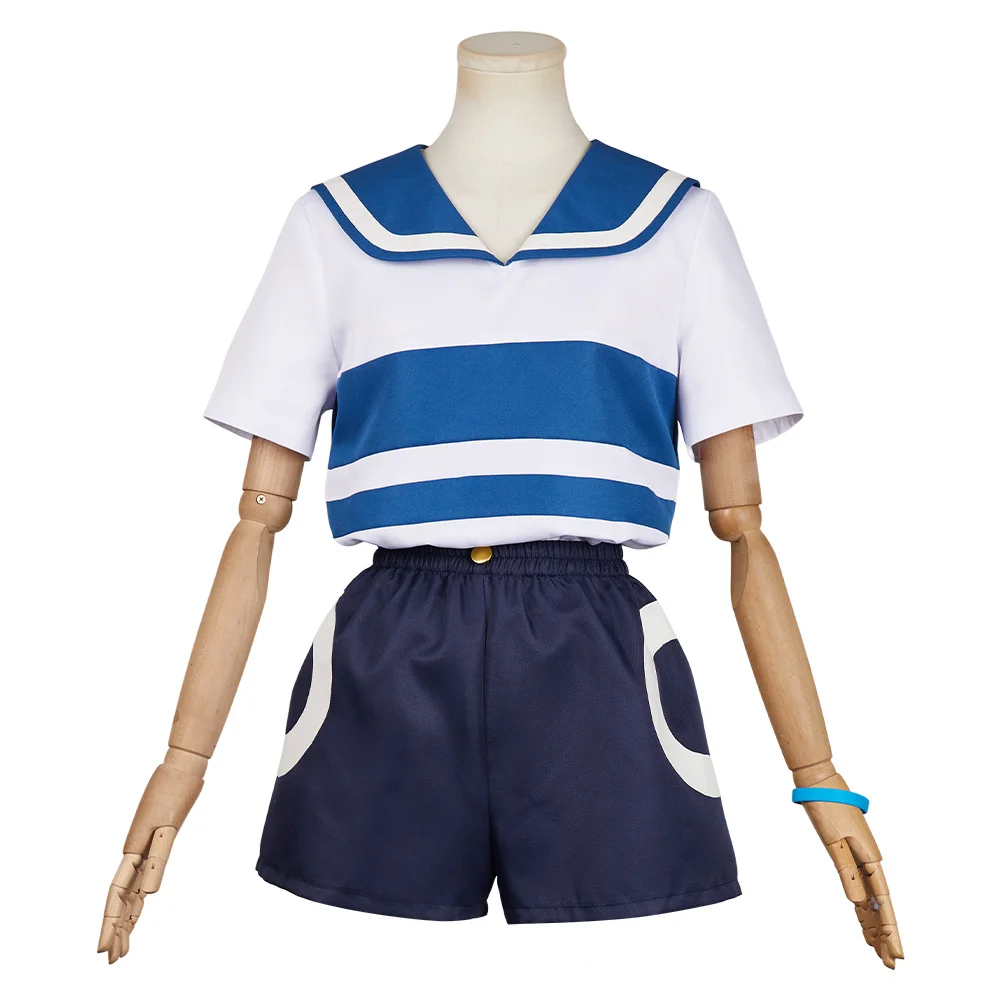 Nami Navy Cosplay Shirt Shorts Women Beach Clothing Costume Halloween Carnival Party Disguise Anime Yellow Bag Suit Outfits