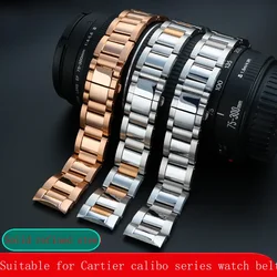 23mm For Cartier Calibre Series Watch Strap High Quality Stainless Steel  W7100041 W7100037 Metal Bracelet Men Women Watchband