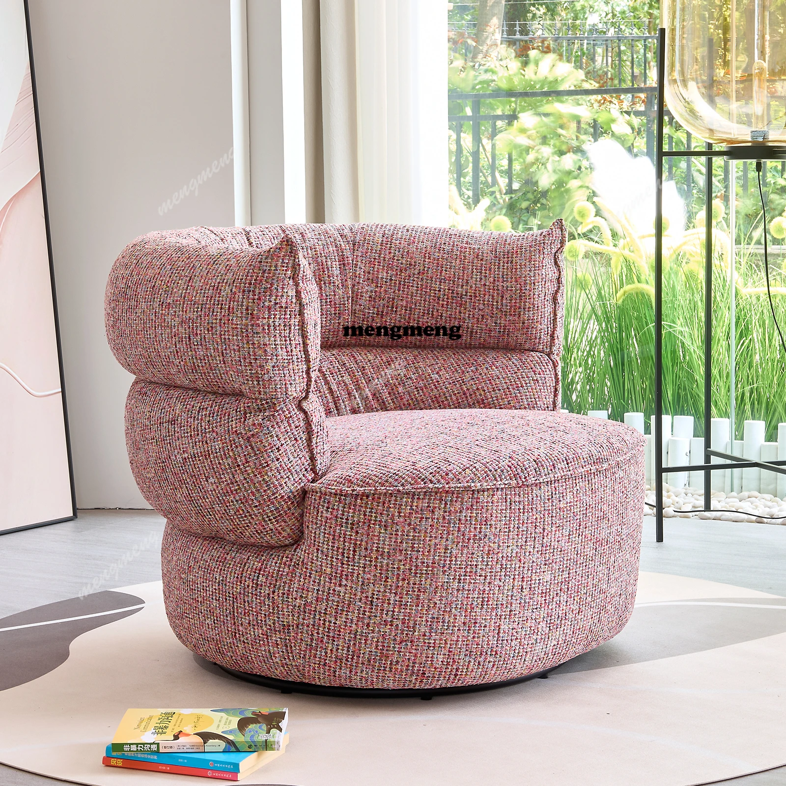 Single sofa chair Leisure chair Living room balcony Bedroom single chair 360 degree rotation Single Sofa