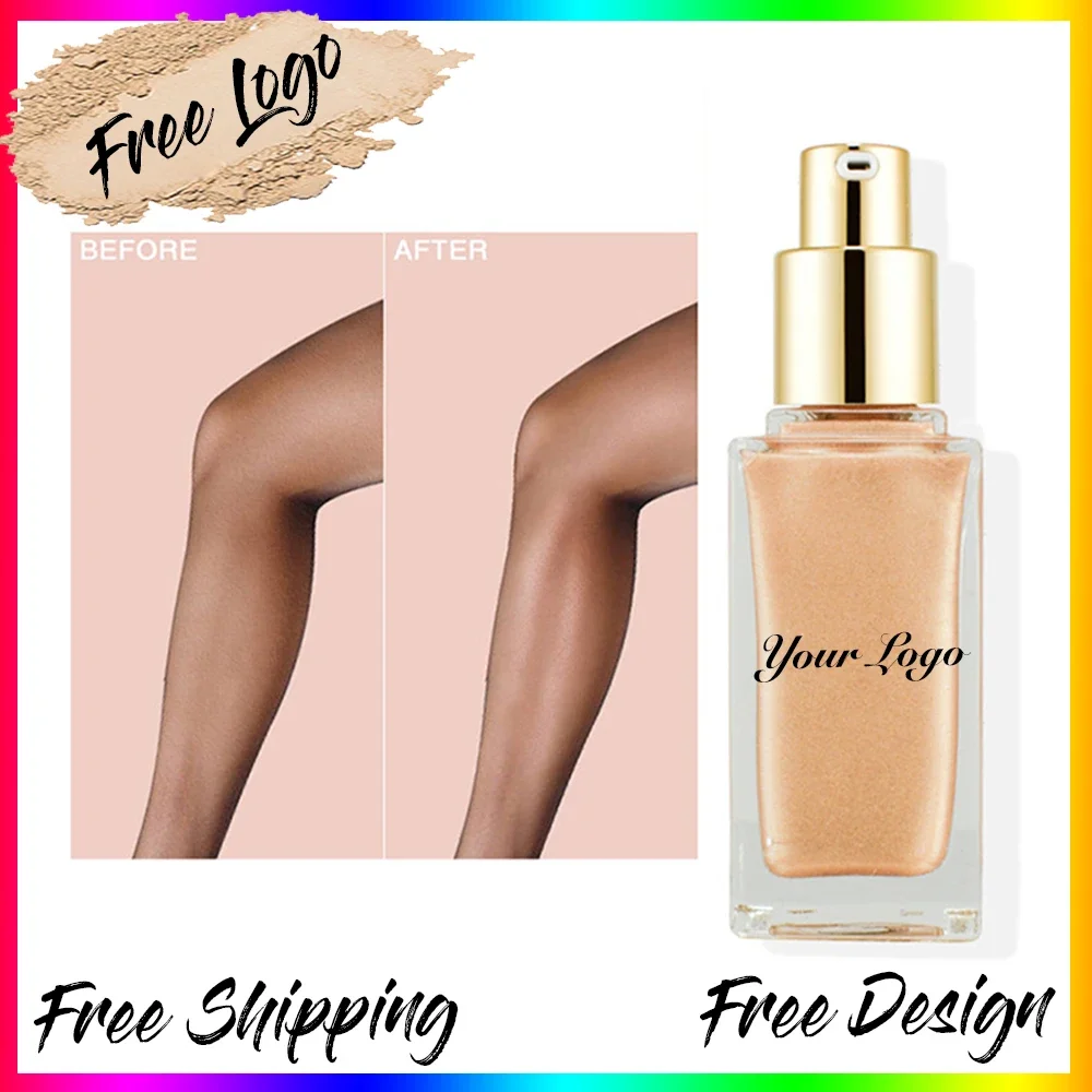 

Vegan Brightening Repairing Liquid Highlighter Private Label Face Bronzer Makeup Body Shimmer Custom Logo