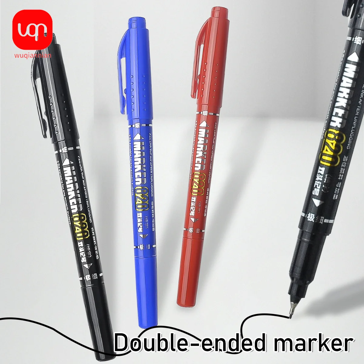 Double-Ended Permanent Markers With Waterproof, Quick-Dry,Oil-Based Ink Fine And Broad Tips DIY Labels,School,Office Art Markers