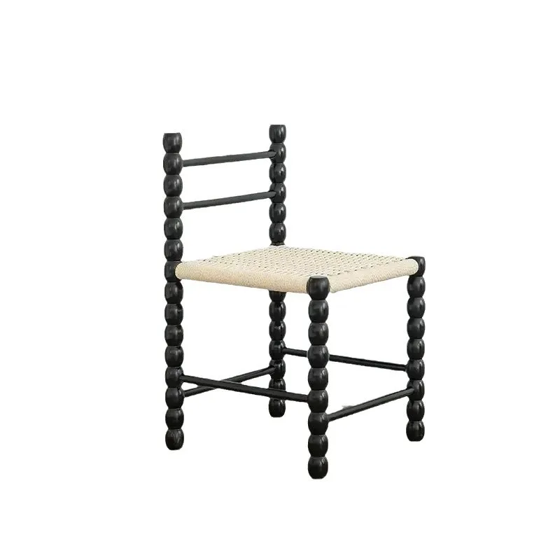 

Medieval braided rope solid wood bench designer creative bedside stool household entrance retro shoe changing stool