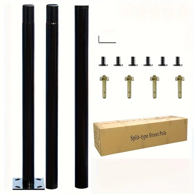 3m Solar Outdoor Split Lamp Pole Galvanized Steel Street Lamp Pole for Garden Road Lighting