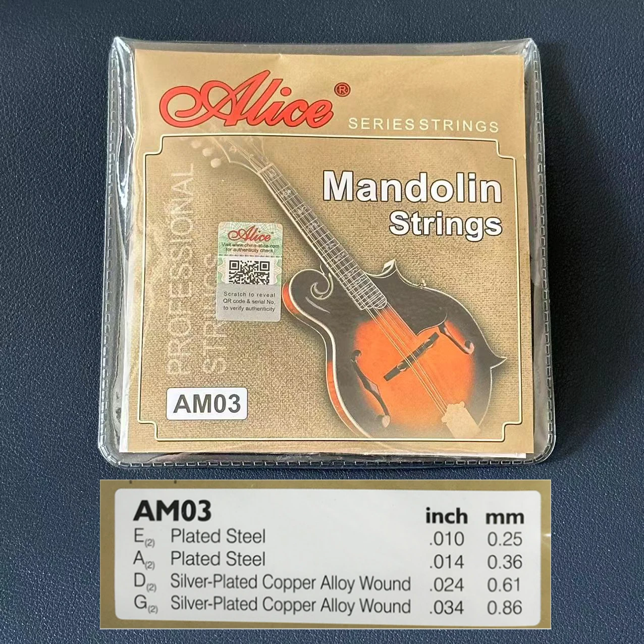 Mandolin Strings Plated Steel Silver-plated Copper Alloy Wound Bright Tone and Easy Playability for Mandolin Parts & Accessories