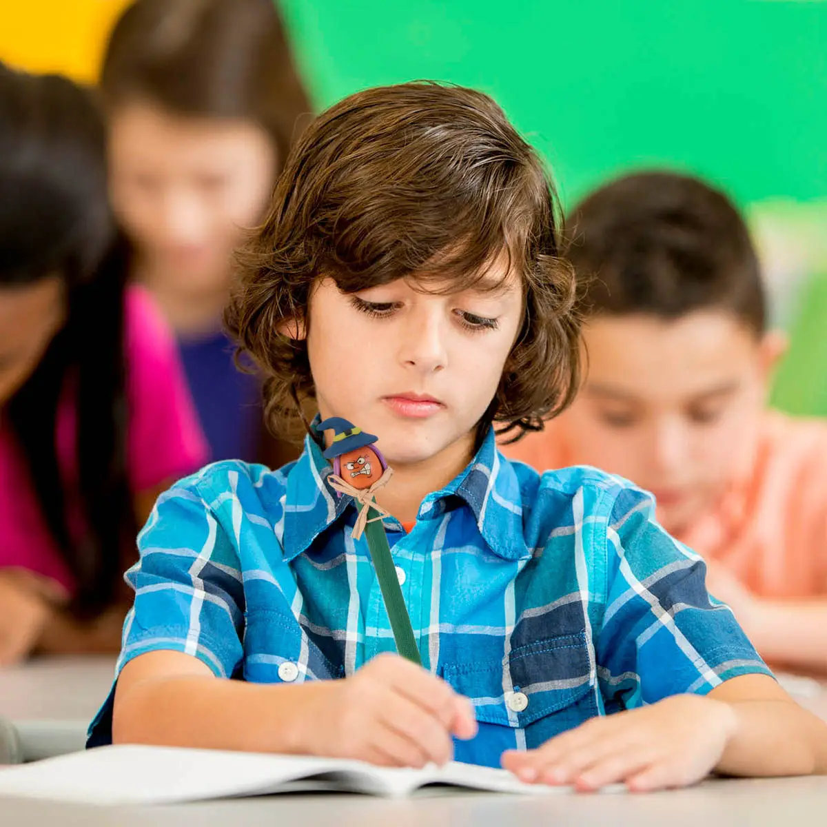 

5Pcs Soft Polymer Clay Pens Halloween Style Colorful Ballpoint Kids Award Stationery Funny Creative Writing Tools