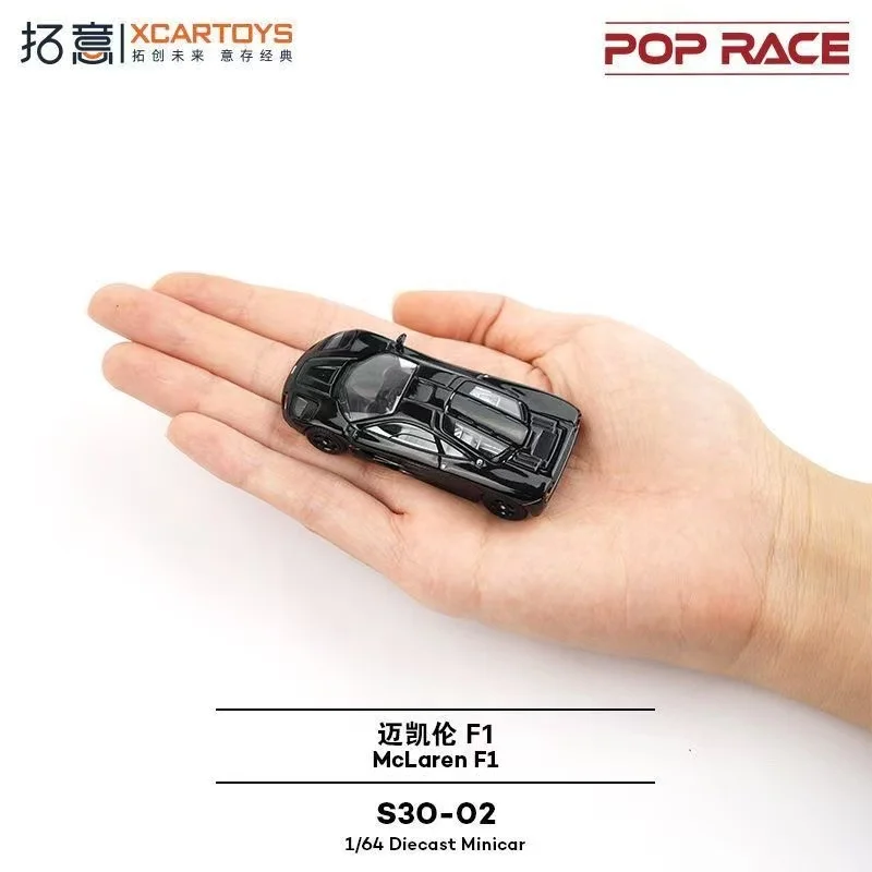 POP RACE 1:64 McLaren McLAREN F1 Coperchio aperto, Nero, Modello di auto in lega S30-02