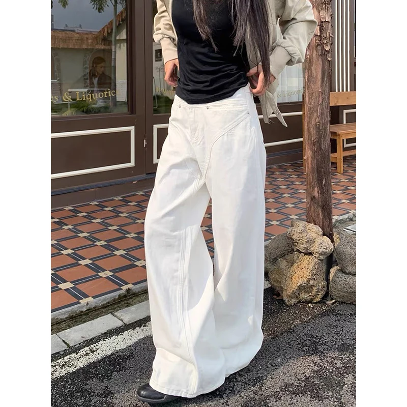 ZHIZOU Women Black Y2k Baggy Jeans Japanese 2000s Style Grunge Jean Pants Vintage Harajuku Oversize Denim Trousers Spring 2026