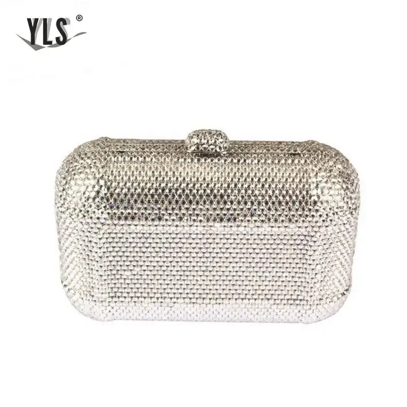 Fashionable women\'s handbag luxury diamond silver party evening bag women\'s wallet bride wedding bag cocktail Bolso Mujer