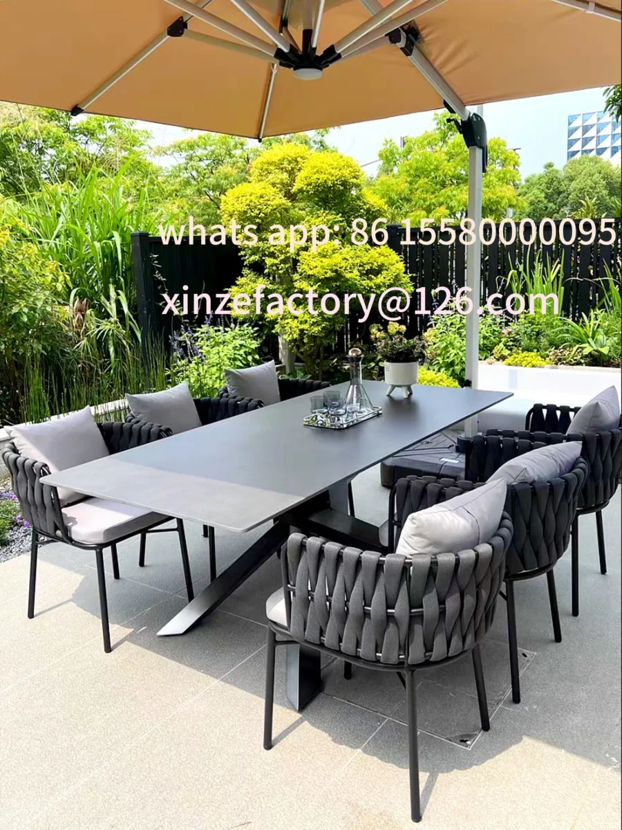 

Customizable outdoor tables and chairs courtyard high-end villa slate