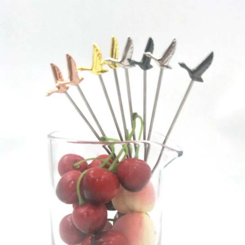 

10.5cm Fruit Cocktail Pick Stick Stainless Steel Bar Tools Drink Stirring Sticks Martini Picks Party Wedding 4 colors Barware