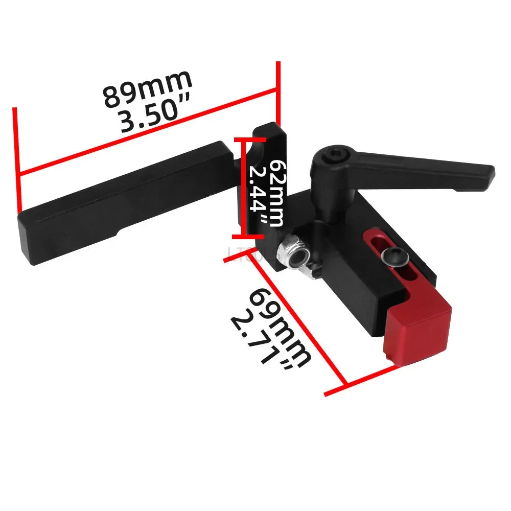 Aluminium Profile Fence 75 Type Miter Track T-track Slider Stop Locator Woodworking T-Groove Miter Track Connector Fence Stoppe