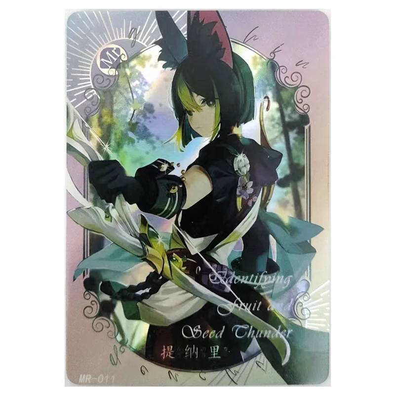 Anime Goddess Story Rare MR Refractive Flash Cards Qiqi Dori Faruzan Fischl Klee Toys for boys Collectible Cards Birthday Gifts