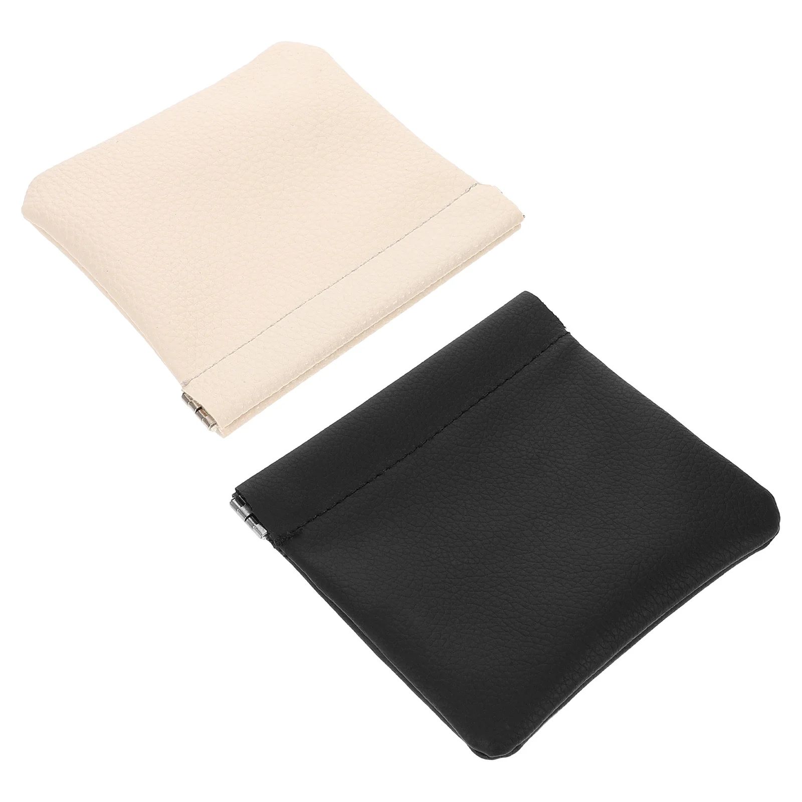 

2Pcs Small Jewelry Bag PU Coin Purse Squeeze Top Travel Organizer for Earrings Necklaces Trinkets Coin Purse