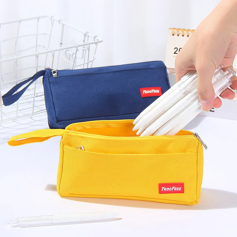 Oxford Fabric Pencil Bags Double-layer Large Capacity Pencil Bags Student Stationery Bags School Office Supplies