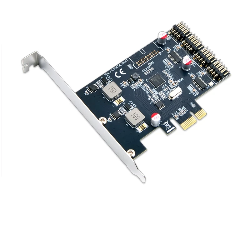 For Syba E3-PCE201-8P PCI-E to 8 Port USB 2.0 Expansion Card with 4x 9Pin Header for Desktop Industrial