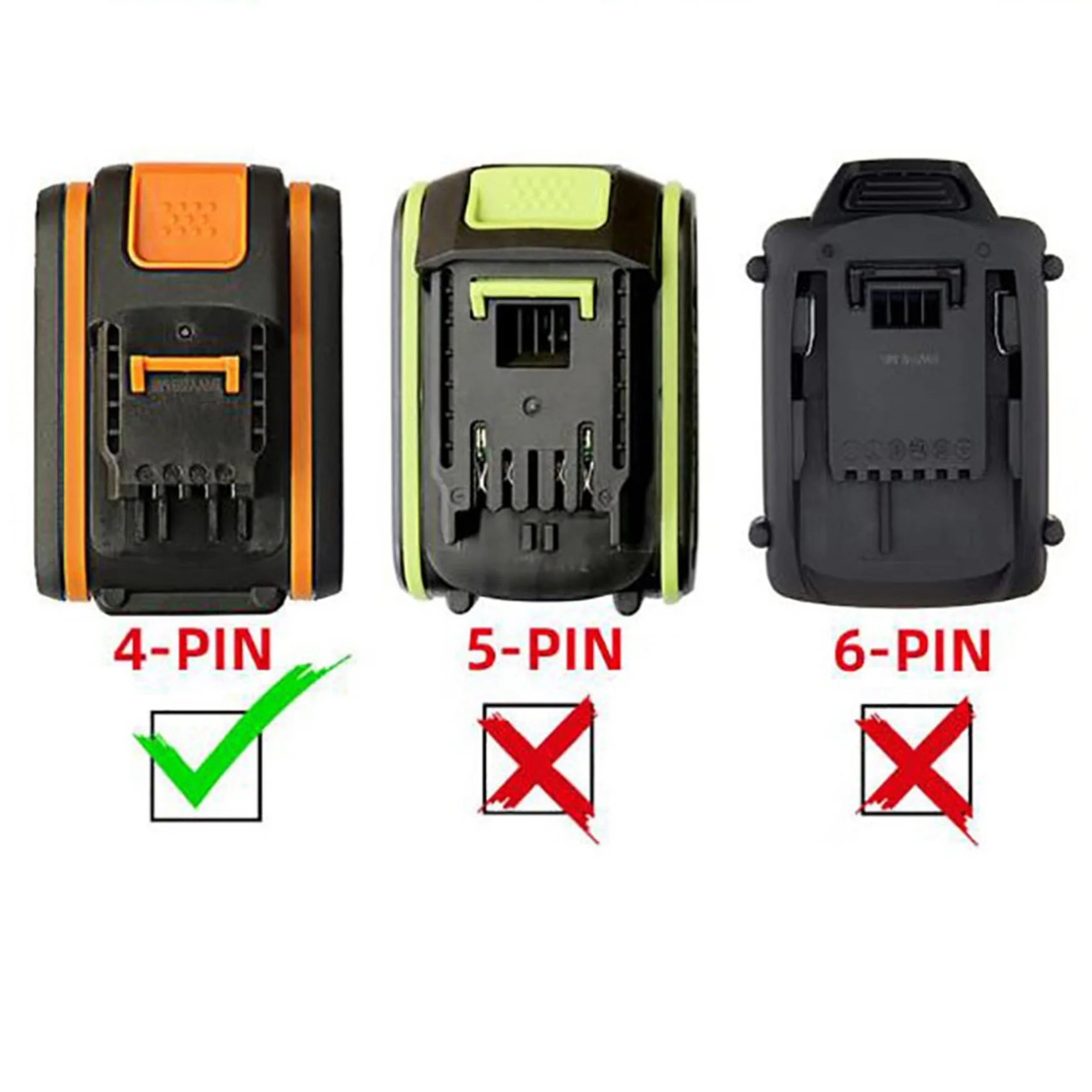 어댑터 라이트 램프 손전등 토치 USB 휴대폰 충전기, Worx Orange 4 핀 소켓, 20V 리튬 이온 배터리 보조배터리