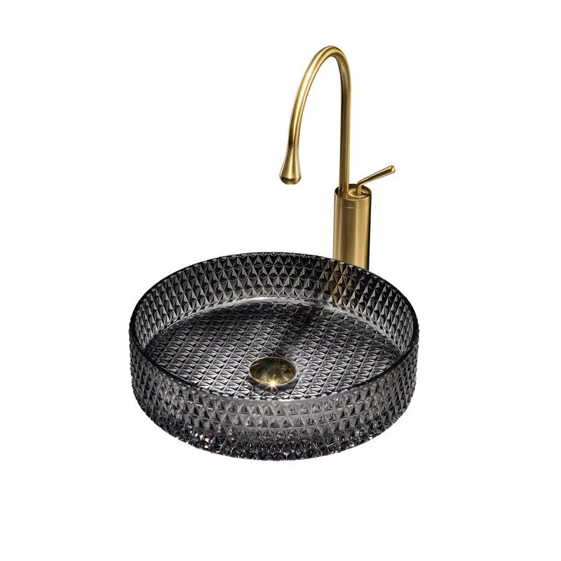 Bathroom Special Shiny Black Glass Toilet Bathroom Wash Table Upper Basin Hotel
