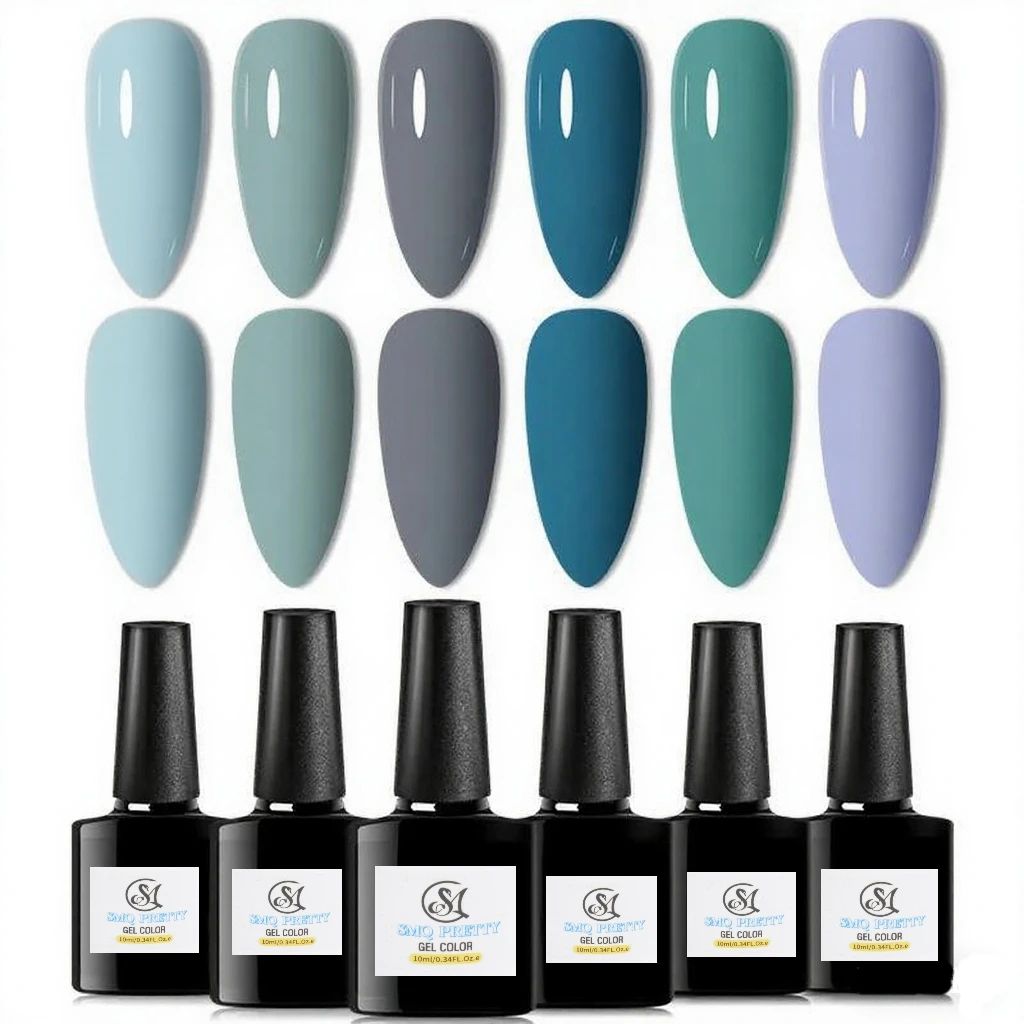 6色オールシーズンジェルネイルポリッシュセット ヌードピンクレッドグリッター セミパーマネントUVジェルポリッシュキット マニキュア用ソークオフジェル