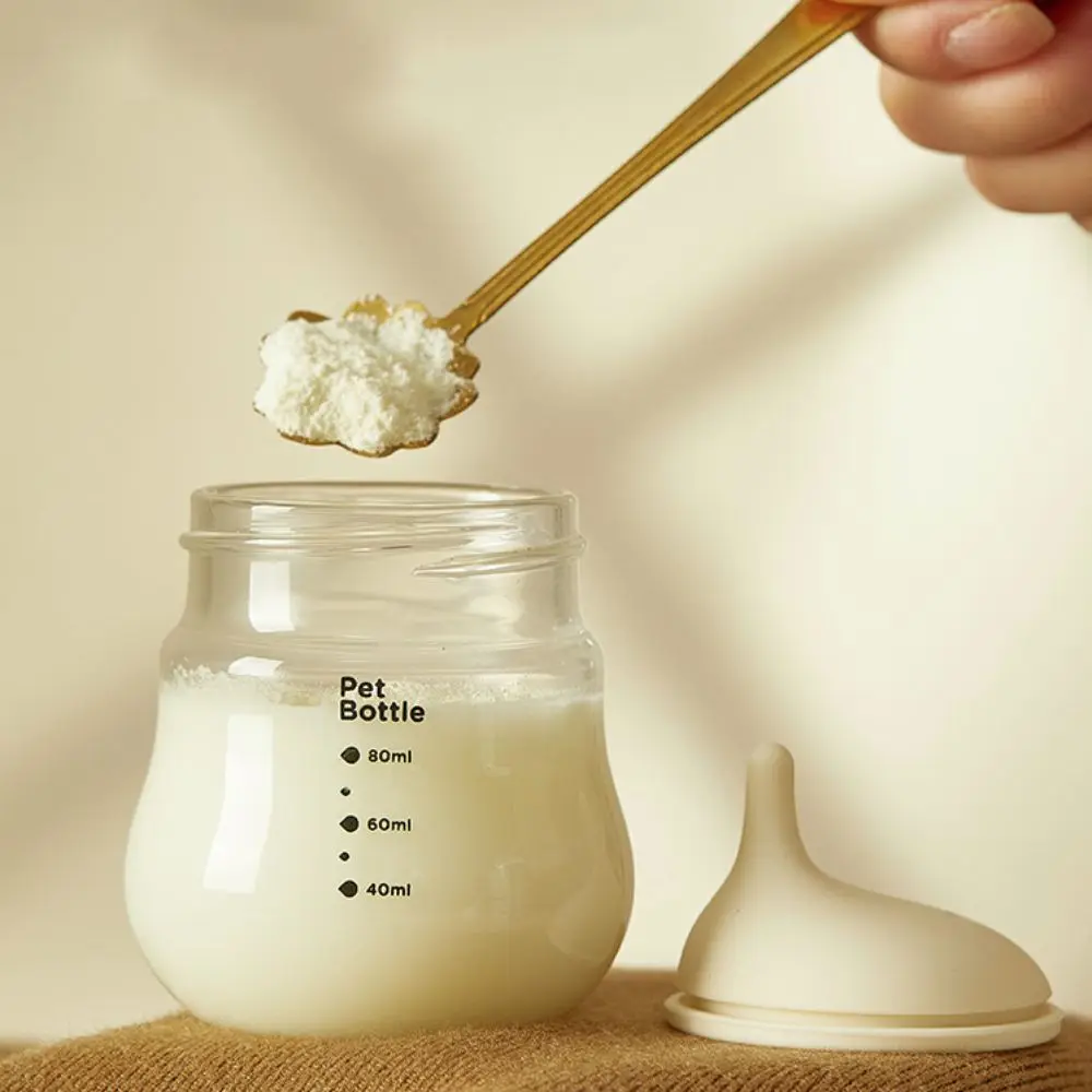 

Портативная 80 мл бутылочка для кормления щенков и котят, устойчивая к укусам, анти-дроссельная бутылочка для кормления домашних животных, масштабированная стеклянная кормушка для молока, детская кошка