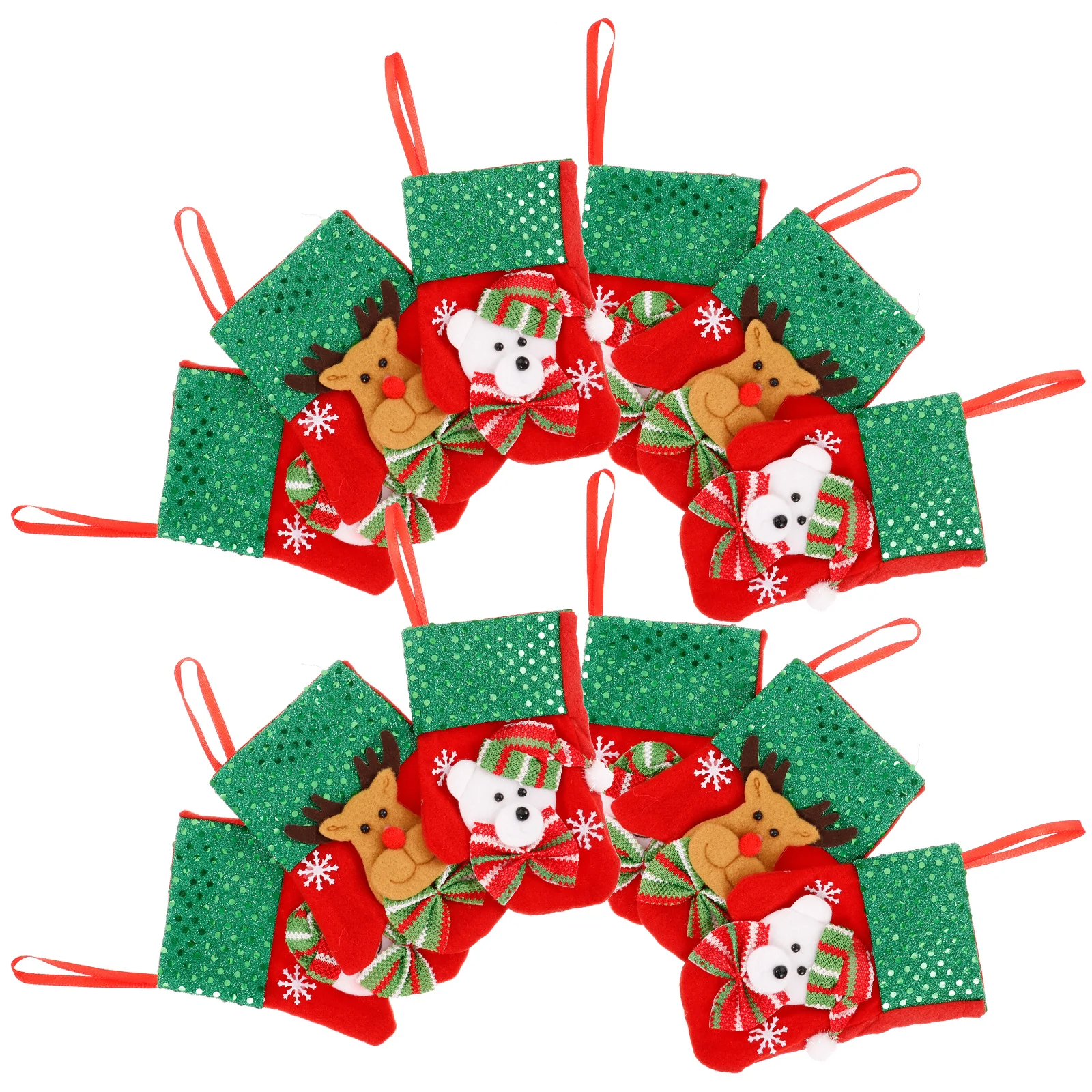 

12 Pcs y Bag Christmas Gift Pouch Goody Bags Gloves Decor Holiday Tree Table Fireplace Wall Window Christmas Gift Pouch Storage