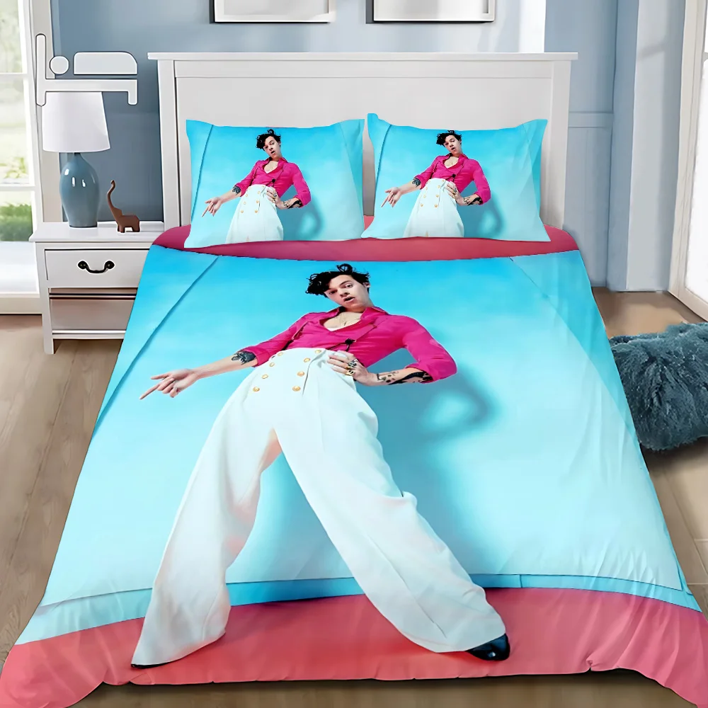 Duvet Cover Pillowcase Bedding Set Singer Styles With Kindness Harrys Adult Boy Girl Bedroom Decoration Single Double Large Size