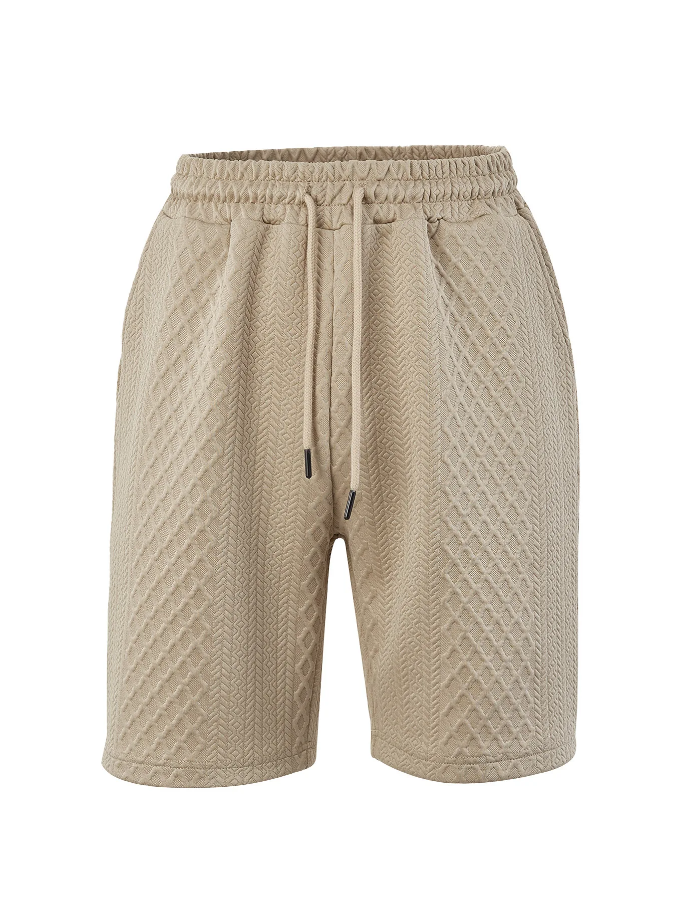 

New summer men's large-sized cool, loose, breathable three-dimensional jacquard drawstring design casual straight-leg short pant