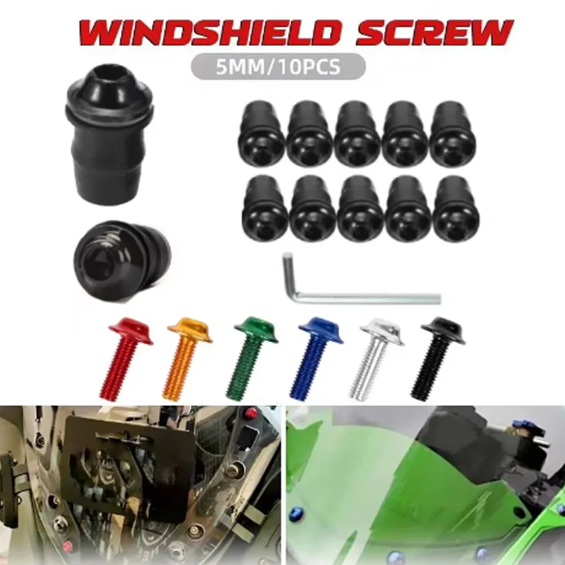 For YAMAHA NMAX 125 300 160 155 NMAX125 AEROX AEROX155 10PCS Motorcycle Windscreen Windshield Bolts Screws Nut Fastener