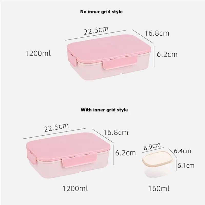 ABUN Portable Lunch Box, 1200ml Flip-Top Container, Leakproof Waterproof Bento Box, for Outdoor College Office, Blue with Salad