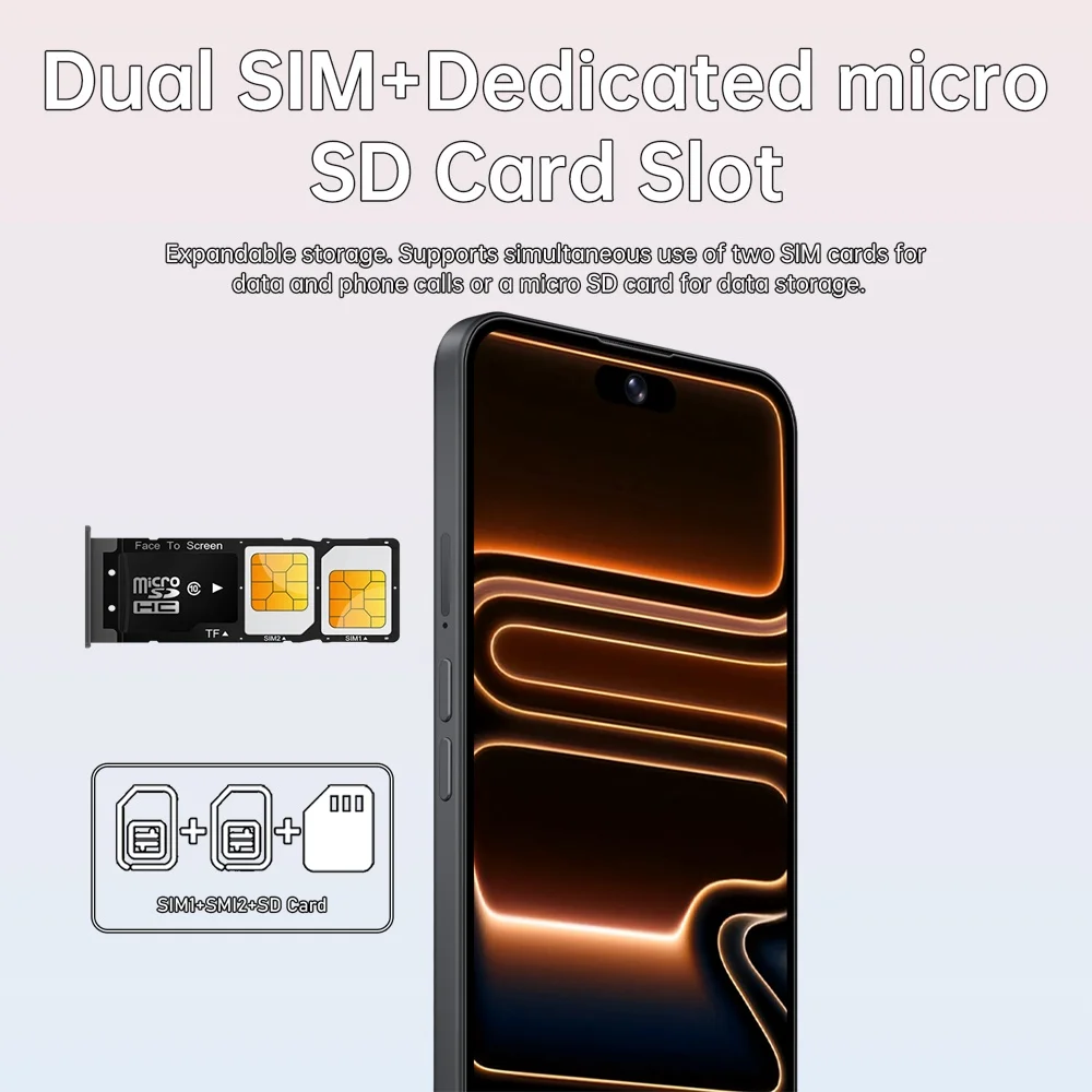 K-Touch NEW 15T Pro Mobile Phones Face Unlocked Smartphone 7.3 Inch Android Cell Phone 16+48MP 5G Dual Card Dual Standby 7800mAh Global Version Cellphones For Men Women
