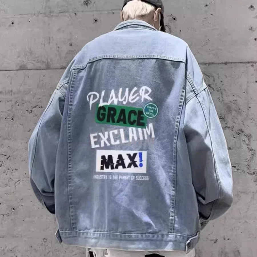 

Свободная американская рабочая одежда в стиле ретро, джинсовая верхняя одежда для мальчиков-подростков Heavy Du 300 Pou, Sli And Cool