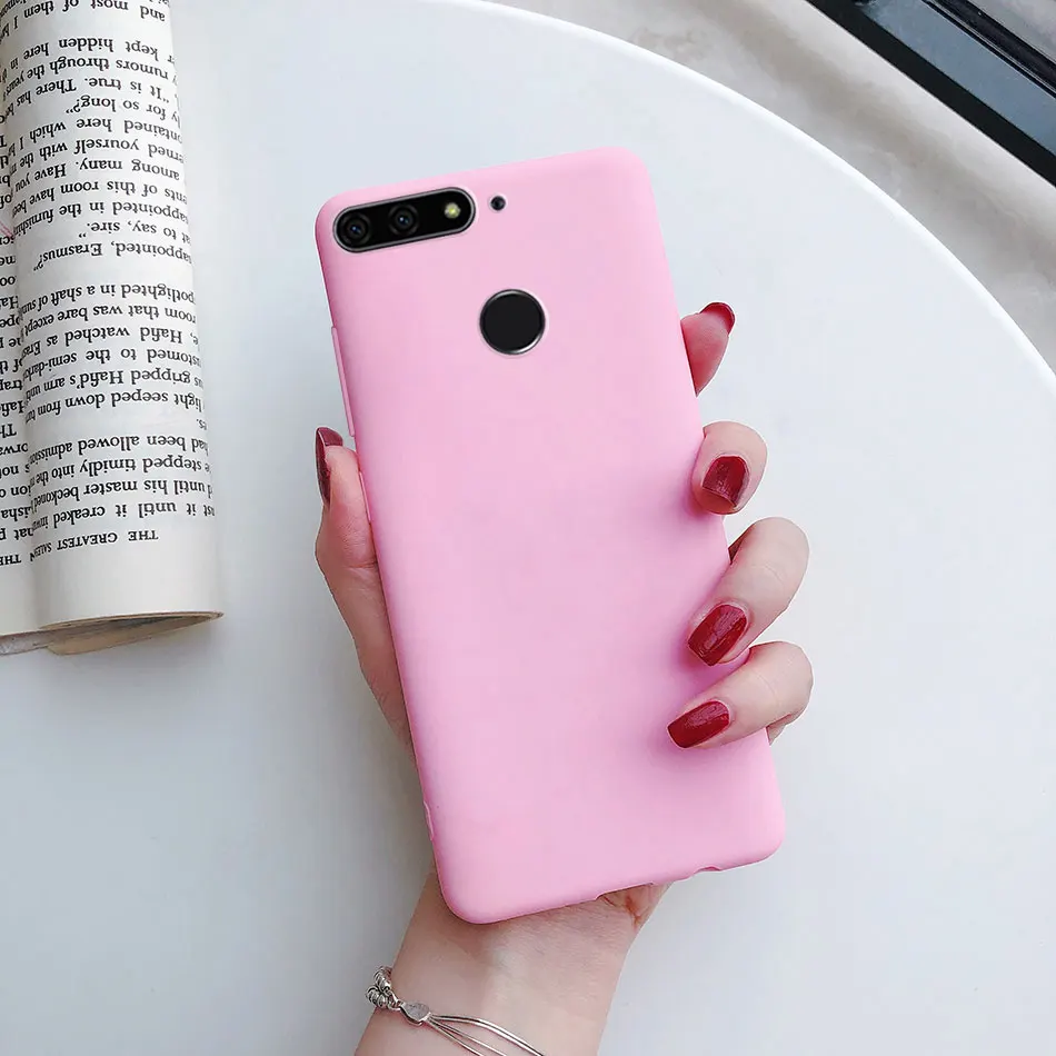 Pure Color Case for Huawei Y6 Prime 2018 Y5 Y6 Y7 Prime Y9 2018 P20 P9 P10 Mate 20 Lite Honor 10 9 Lite 7X 8X Soft Silicon Case