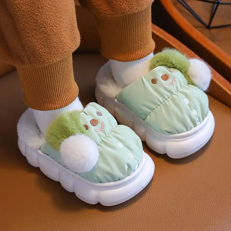 

Kids Winter Slippers Anti Slip Waterproof Thickened Warm House Shoes for Boys Girls Indoor Outdoor Cute Home Casual Footwear