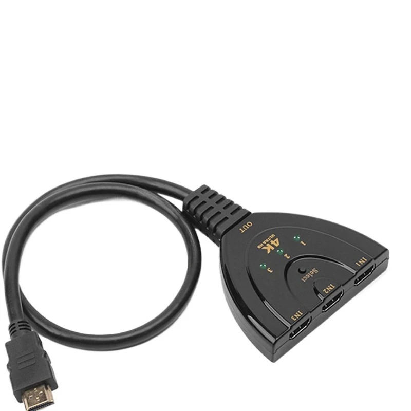 For HDMI Switcher 3 in 1 Out Video and Audio Synchronization Audio Distribution High Definition 4k2K Connector 3 in 1 Out