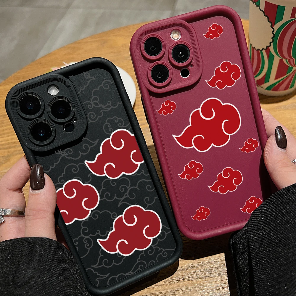 Funda para Teléfono Akatsuki Cloud Totem N-NARUTOS para iPhone 17e 17 16e 16 15 14 13 12 11 Air Pro Max Plus, Carcasa Trasera Suave de TPU