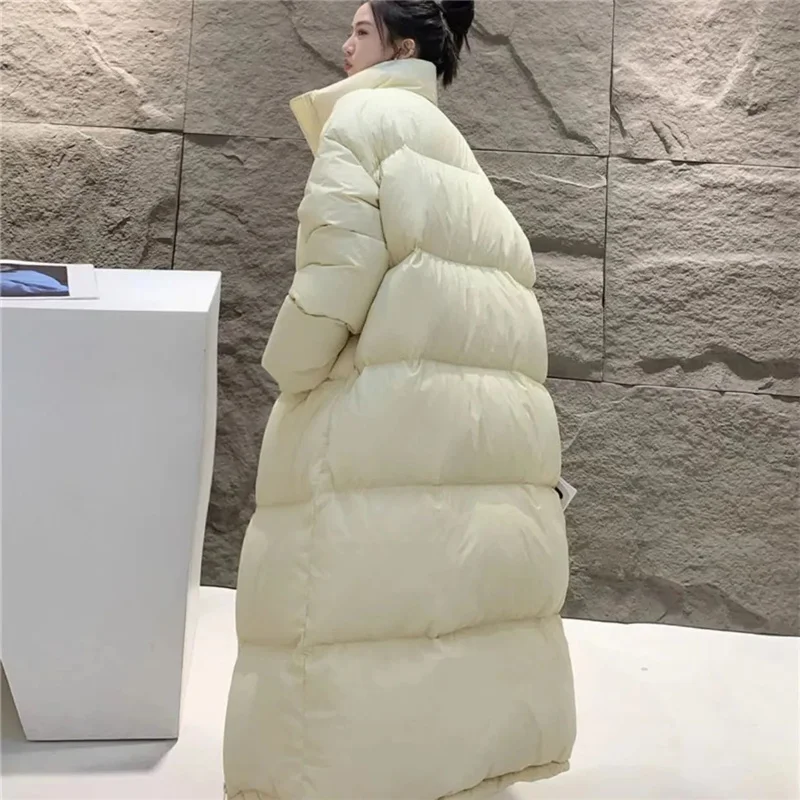 2023 New Winter Women\'s Jacket Warm Thick Cotton Apron Jacket Female Long Parkr Inflatable Jackets Fashion Bread Jacket Outwear