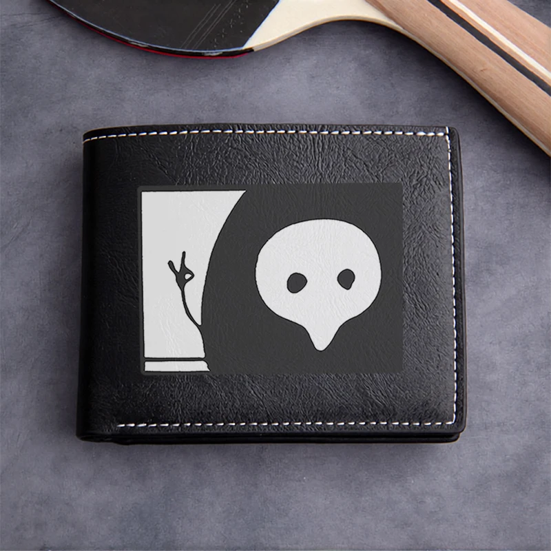 Minimalist Skull Design PU Leather Wallet for Men Lightweight Durable Business Style Compact Card Holder Elegant Black Finish