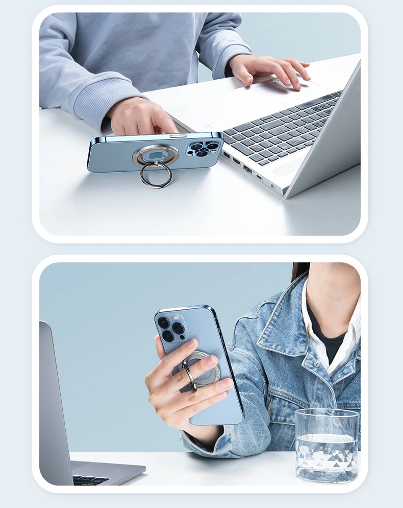 Für Magsafe Magnetische Tragbare Drehen 1 Stücke Starke Saug Rotierenden Klapp 360 Ring Telefon Halter Legierung Tragbare Universal Desktop – Detail 13