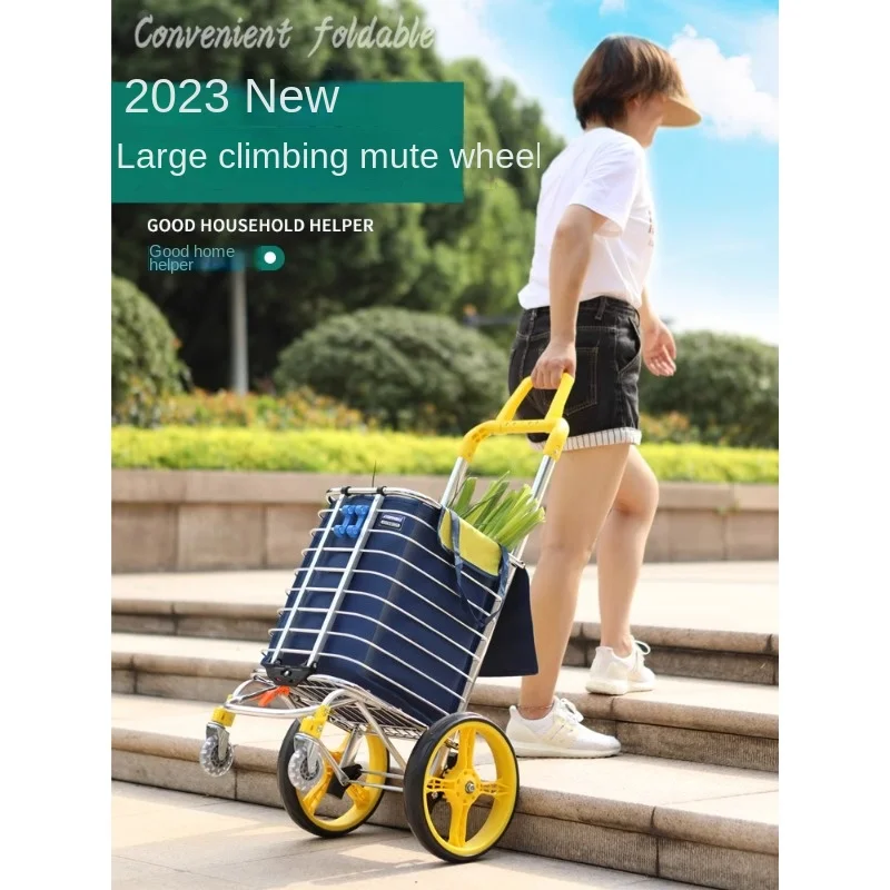 

Vegetable Cart, Portable Shopping Cart, Hand Pulled Cart, Climbing Stairs, Household Hand Pushed Trolley, Elderly Trailer