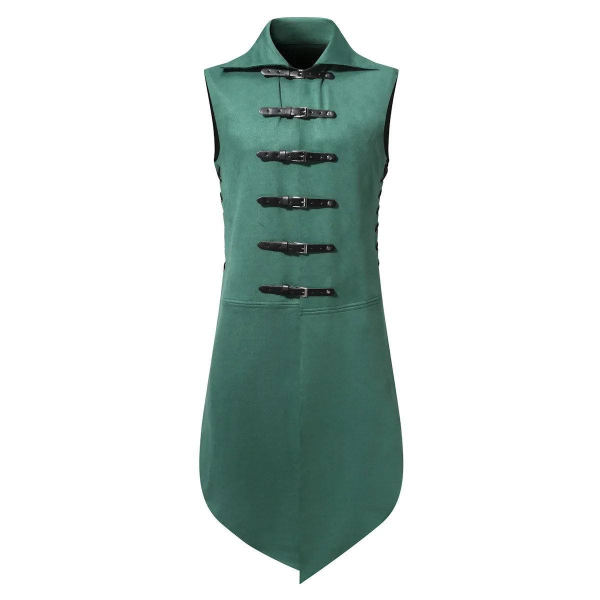 

Мужской костюм на Хэллоуин: Черный готический средневековый жилет в стиле стимпанк, приталенный, без рукавов, в стиле Ренессанс/Викторианский фрак/пиджак